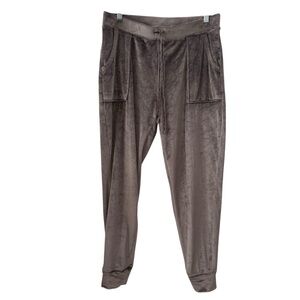House of Harlow 1960 Medium Gray Velour Jogger Pants Soft Loungewear